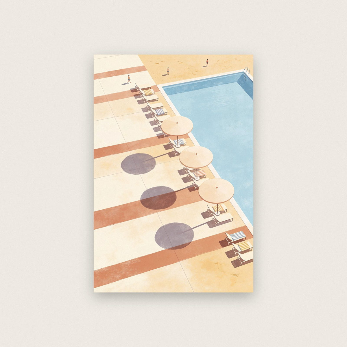 Poolside From Above Art Print