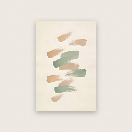 Sage Brushstrokes Abstract Art Print