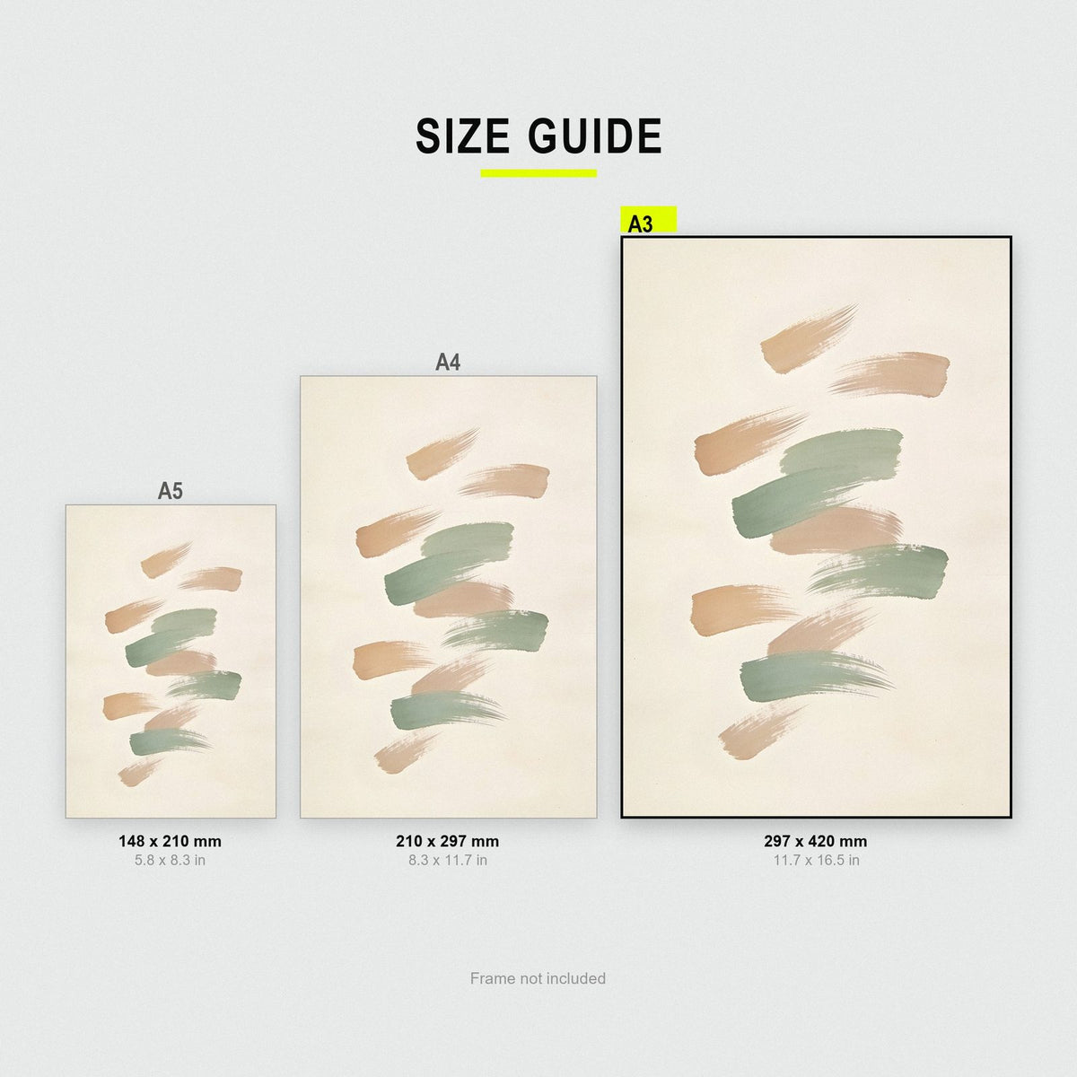 Sage Brushstrokes Abstract Art Print