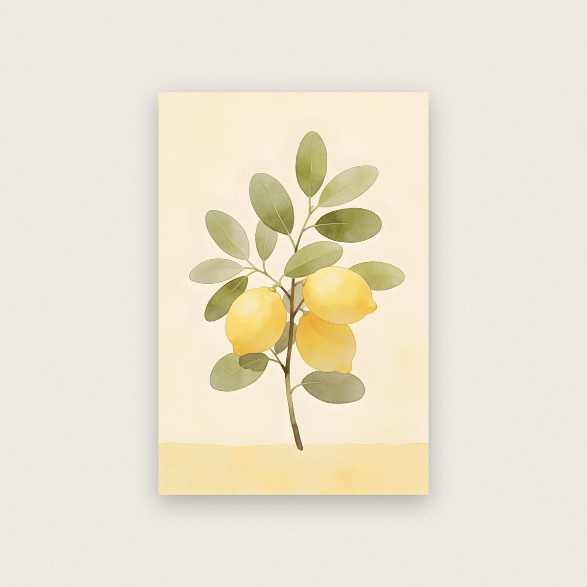 Lemon Branch Watercolour Art Print