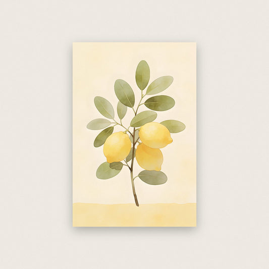 Lemon Branch Watercolour Art Print