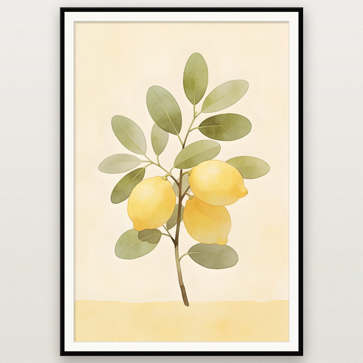 Lemon Branch Watercolour Art Print