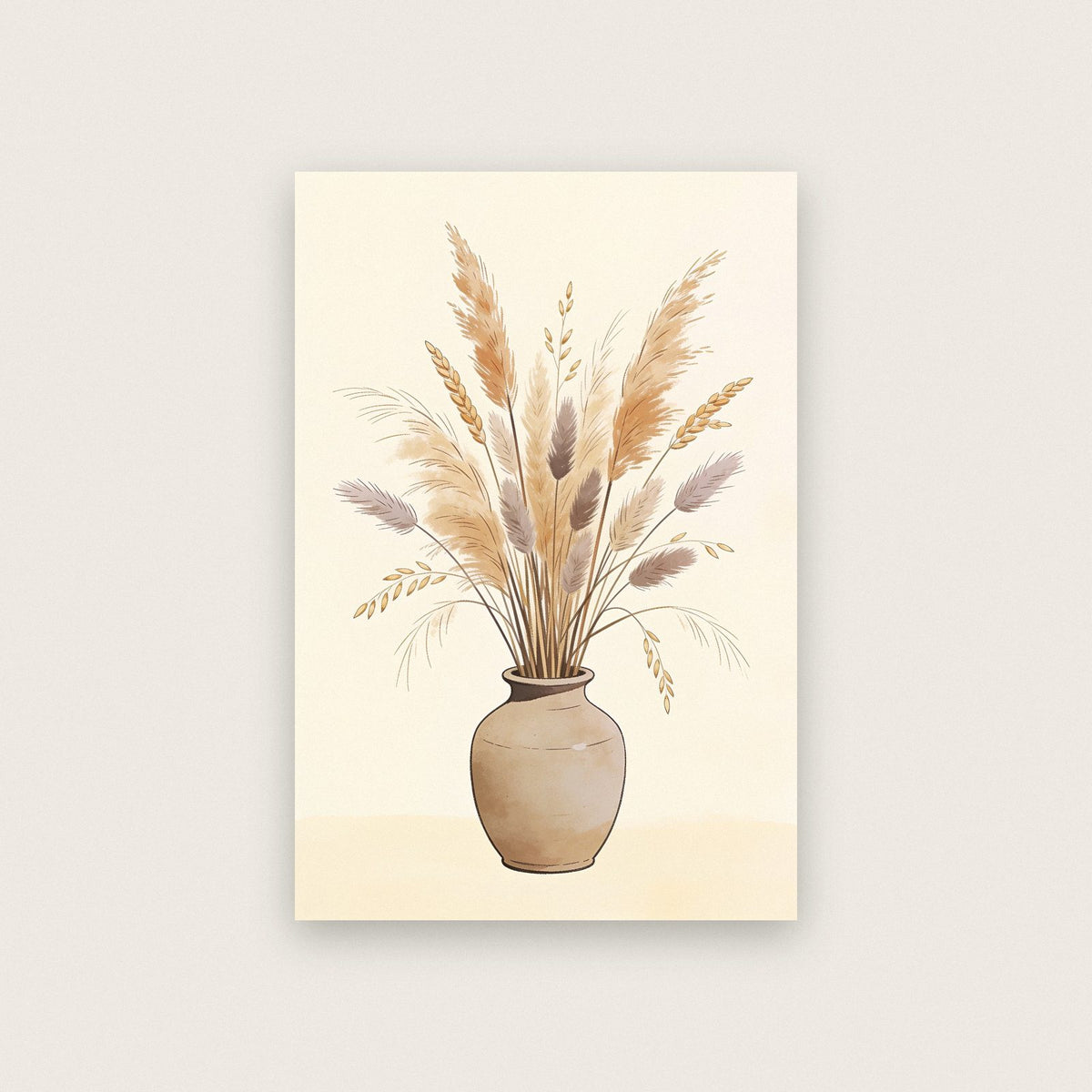 Pampas Grass In A Vase Art Print