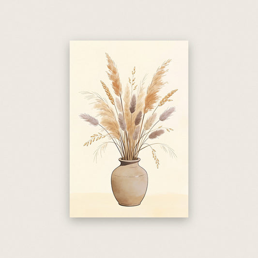 Pampas Grass In A Vase Art Print