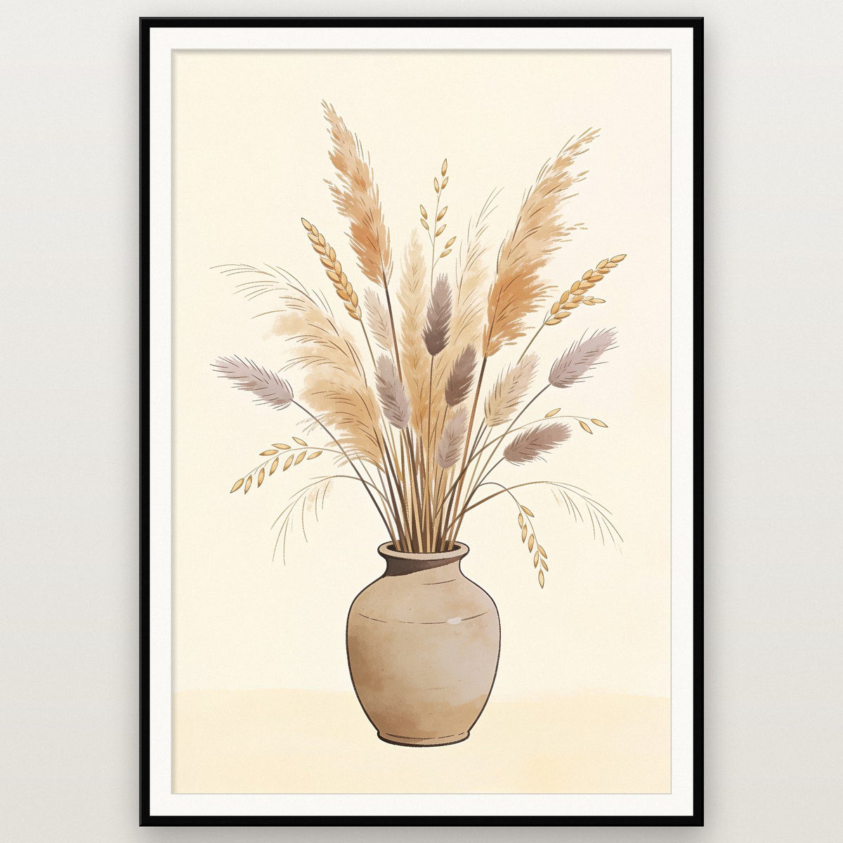 Pampas Grass In A Vase Art Print