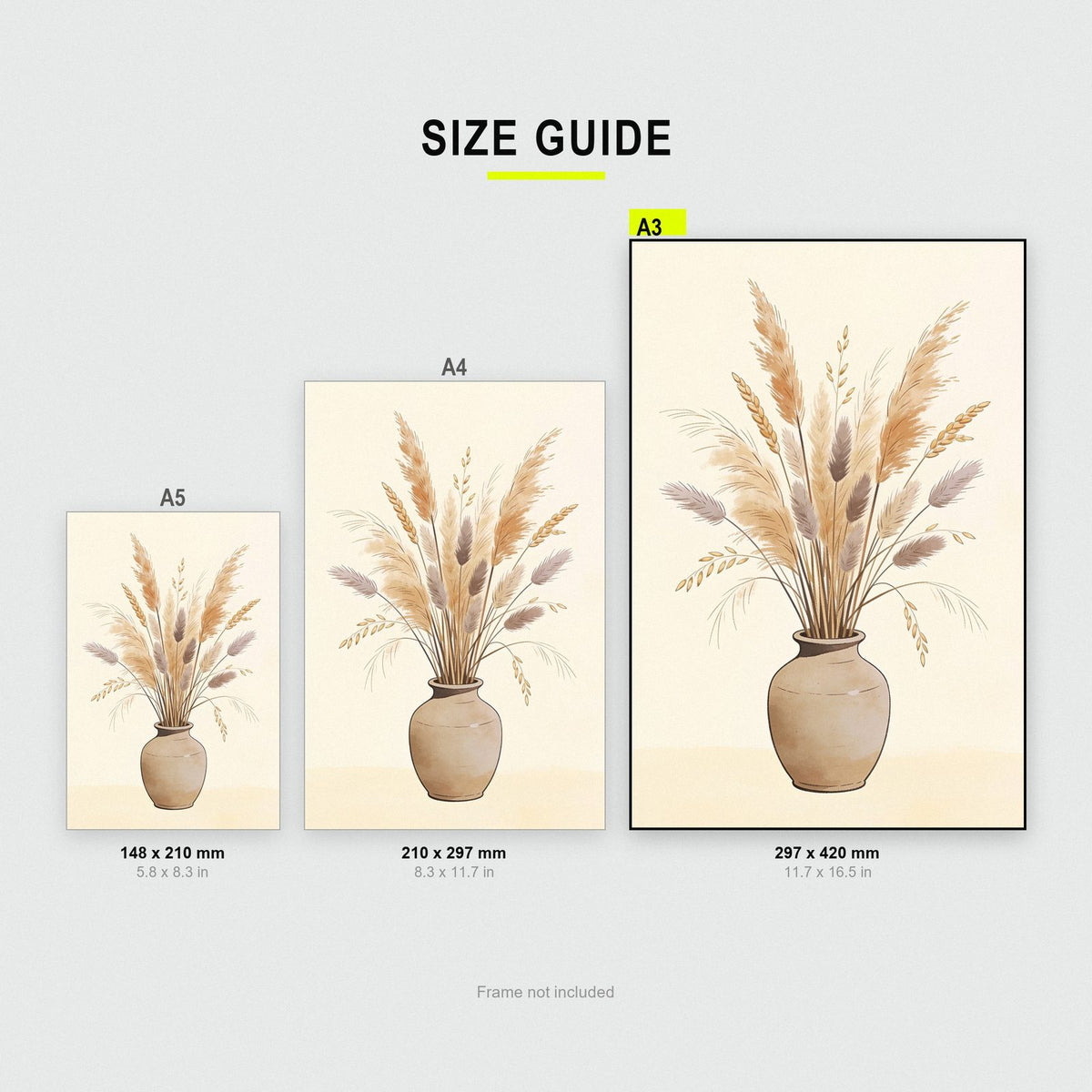 Pampas Grass In A Vase Art Print