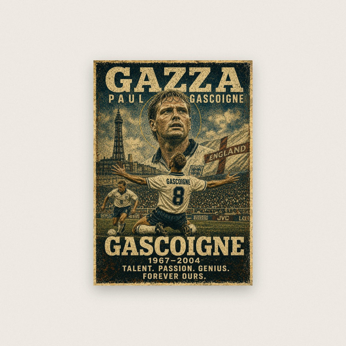 Paul Gascoigne England Football Legend Poster