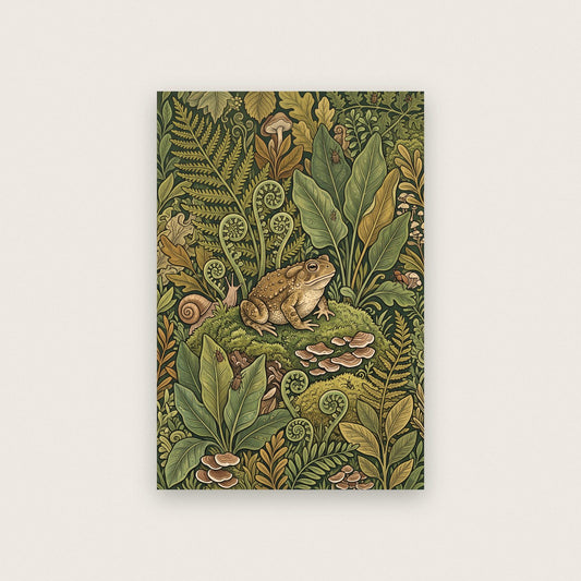 Toad In The Ferns Botanical Art Print