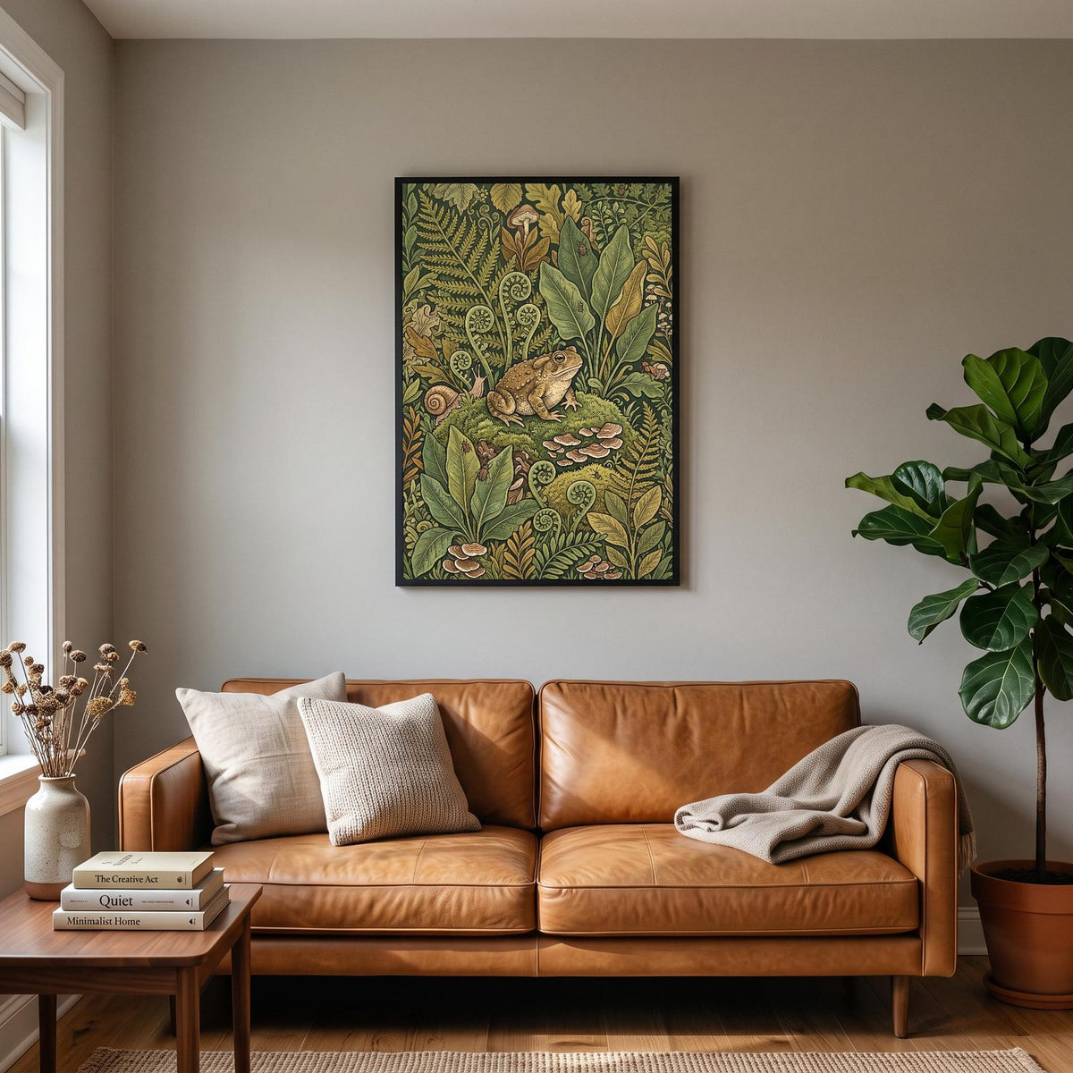 Toad In The Ferns Botanical Art Print