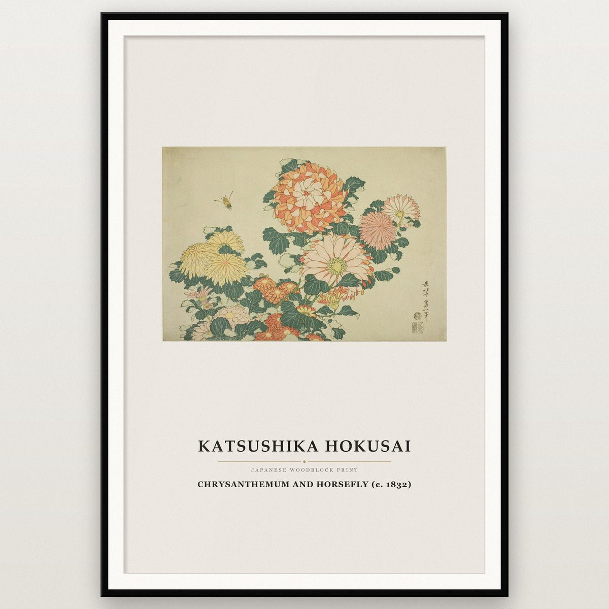 Hokusai Chrysanthemum And Horsefly Japanese Art Print