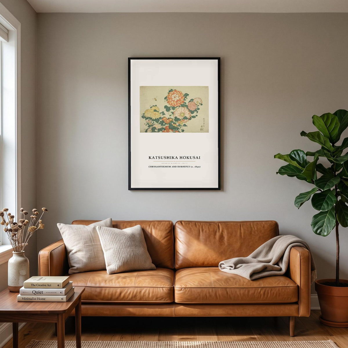 Hokusai Chrysanthemum And Horsefly Japanese Art Print