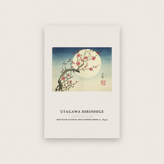 Hiroshige Red Plum Against The Summer Moon Art Print