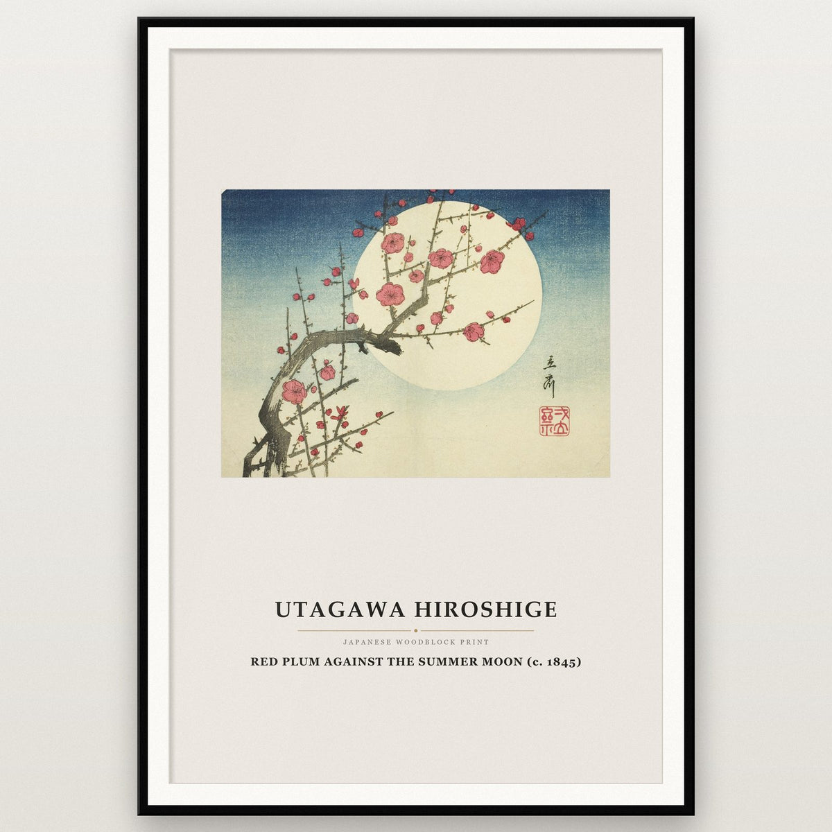 Hiroshige Red Plum Against The Summer Moon Art Print