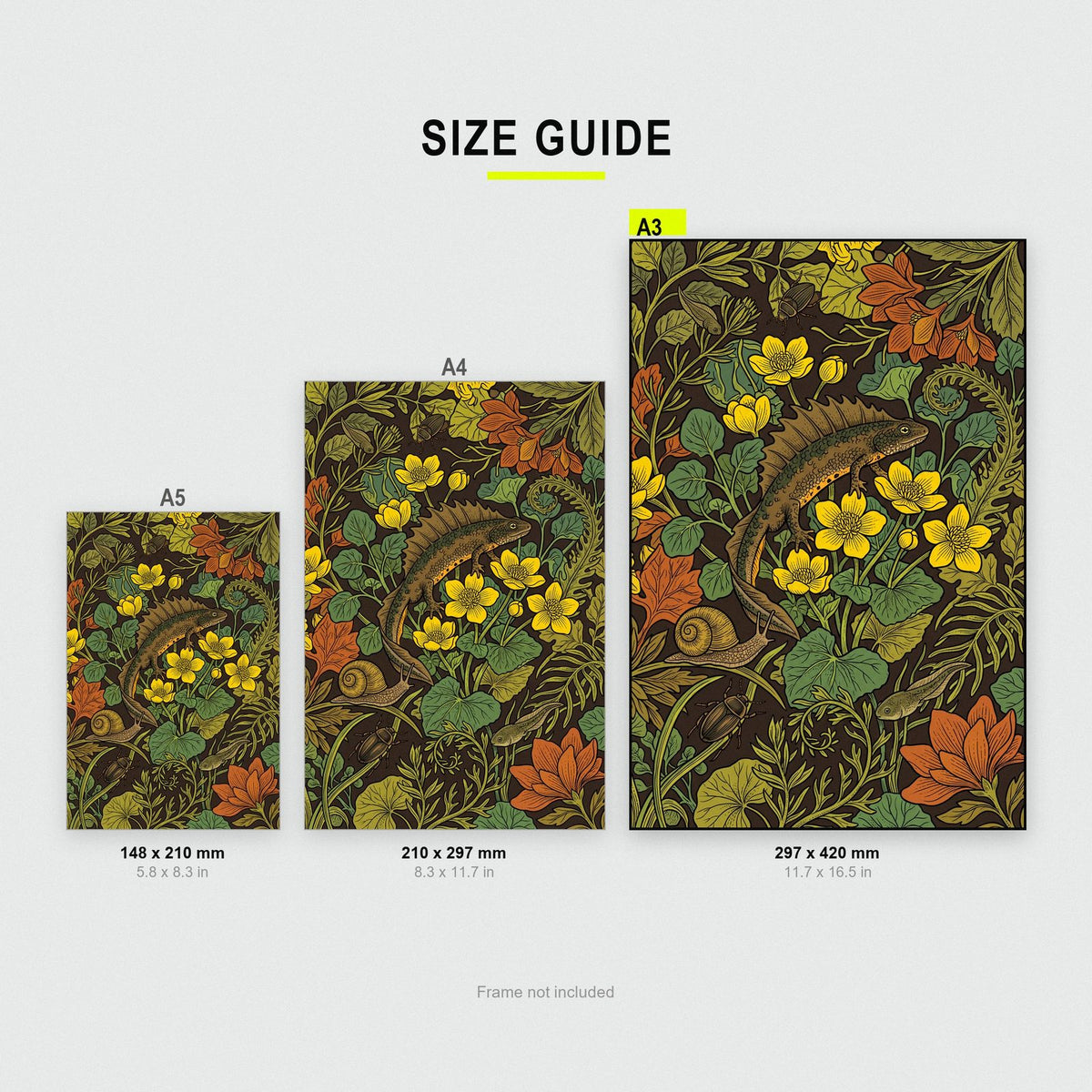 Hedgehog In The Celandines Botanical Art Print