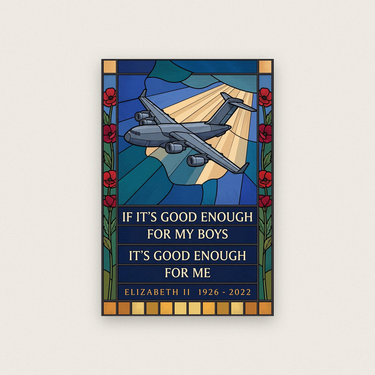 Good Enough For My Boys Stained Glass Memorial Art Print