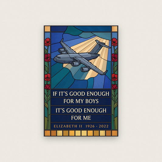Good Enough For My Boys Stained Glass Memorial Art Print