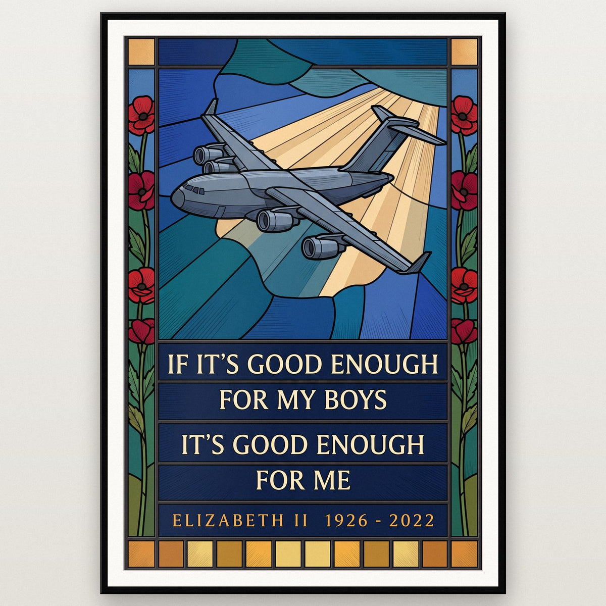 Good Enough For My Boys Stained Glass Memorial Art Print