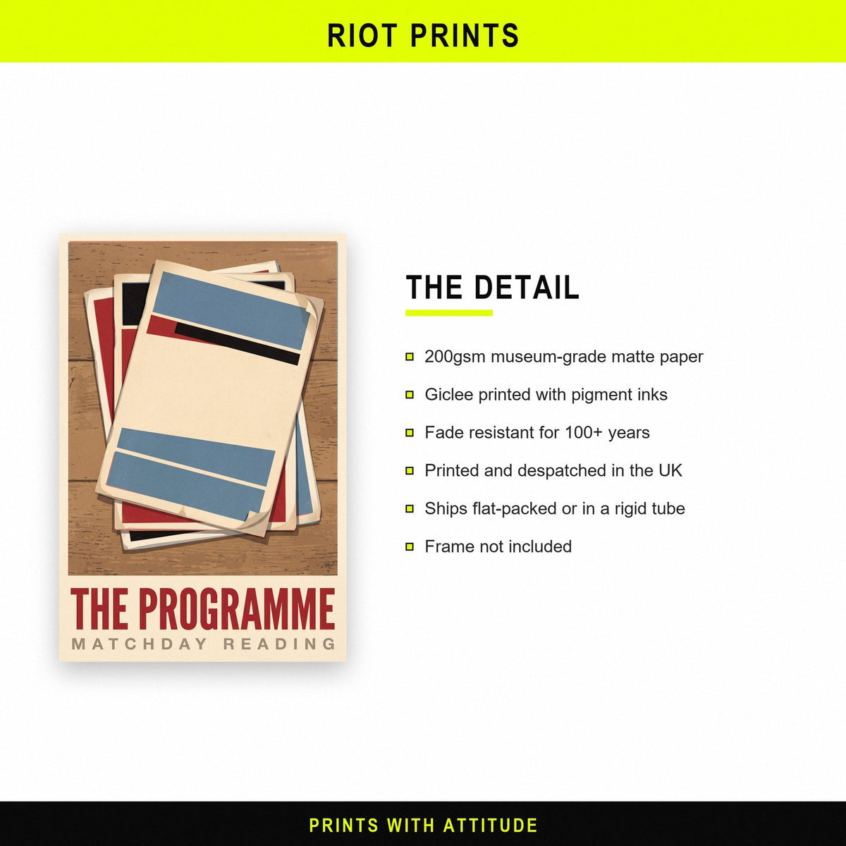 The Programme Football Art Print