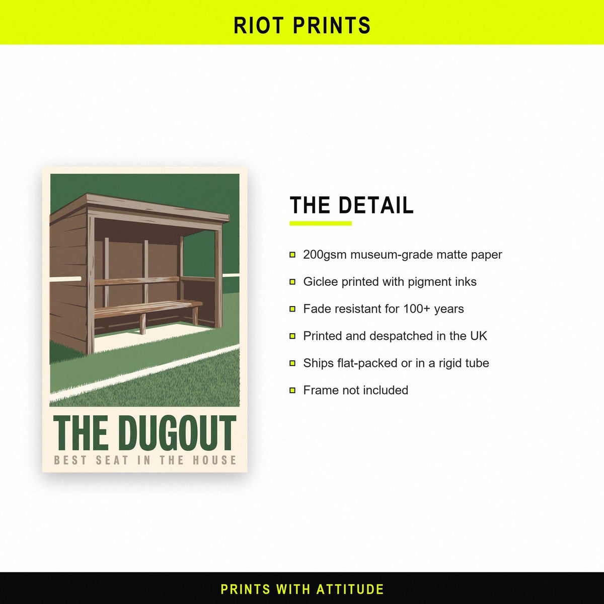 The Dugout Football Art Print