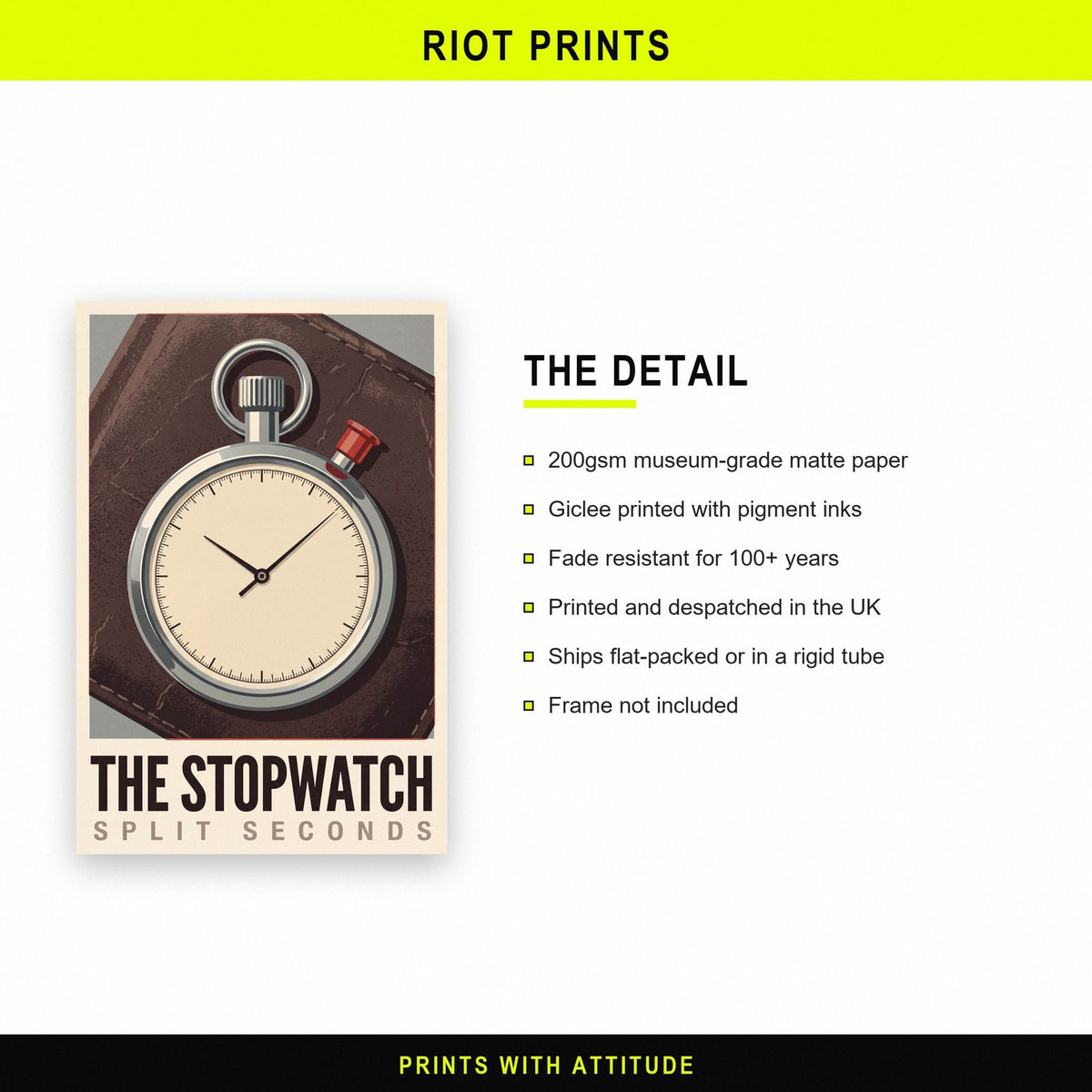 The Stopwatch Motorsport Art Print