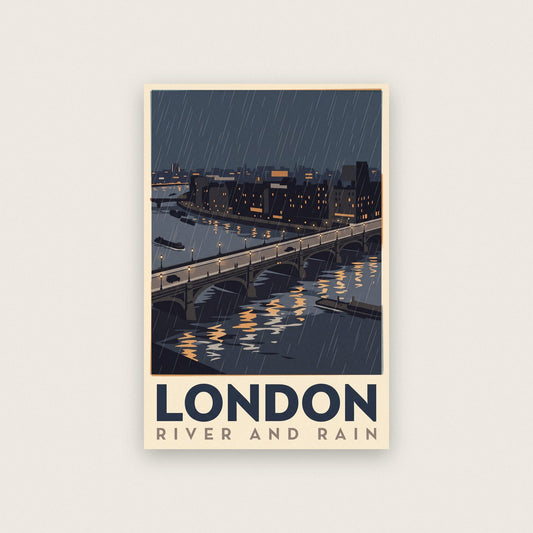 London River And Rain Travel Art Print