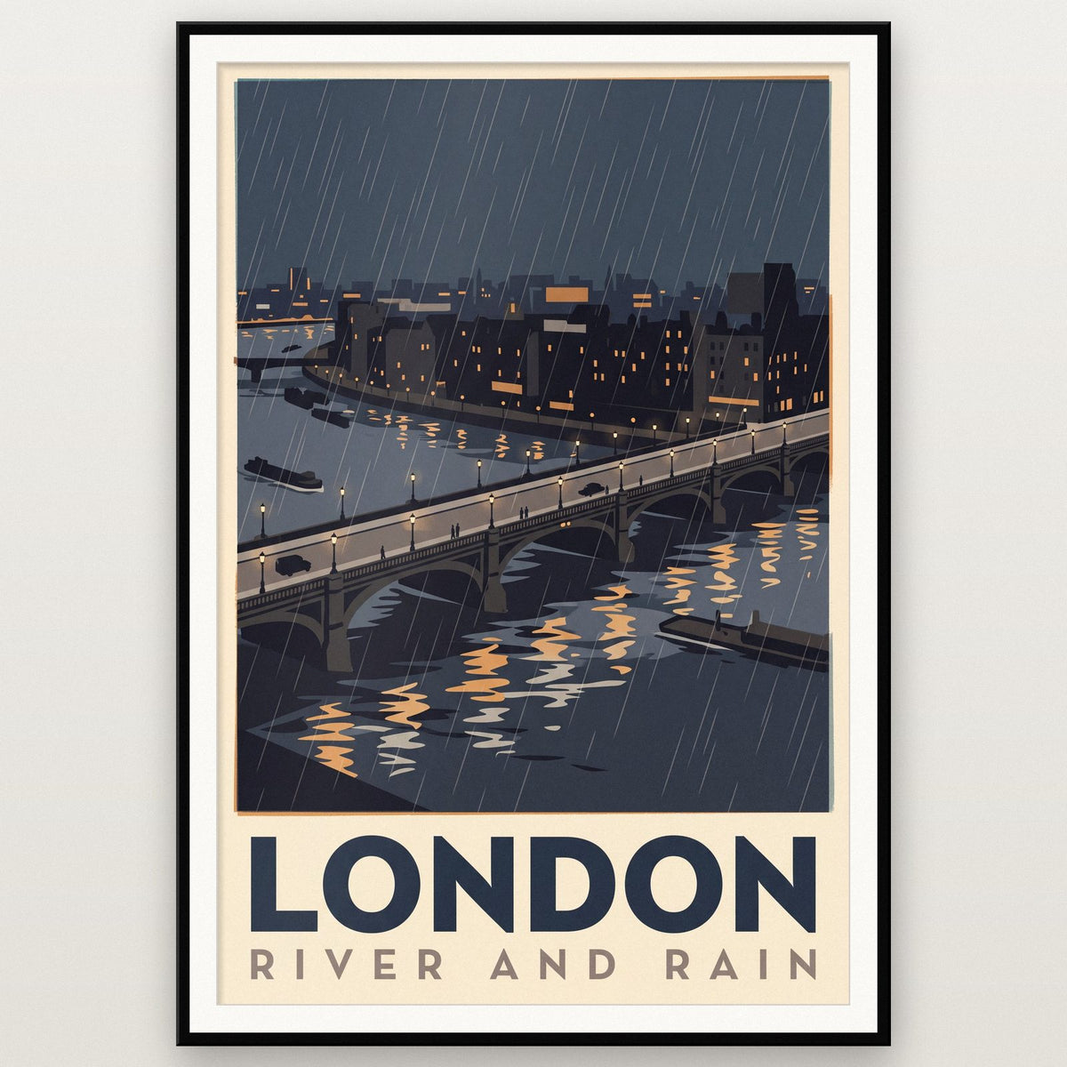 London River And Rain Travel Art Print
