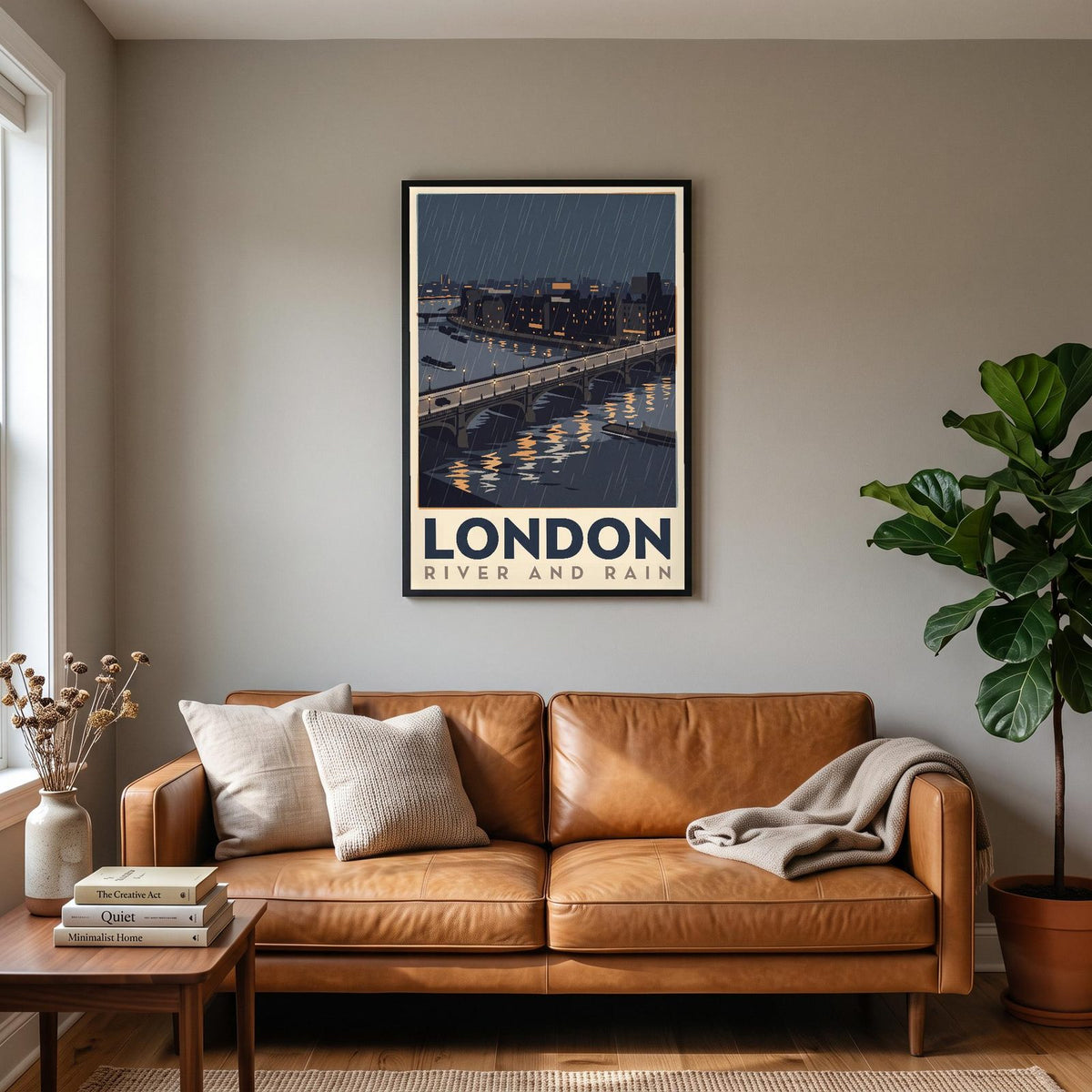 London River And Rain Travel Art Print