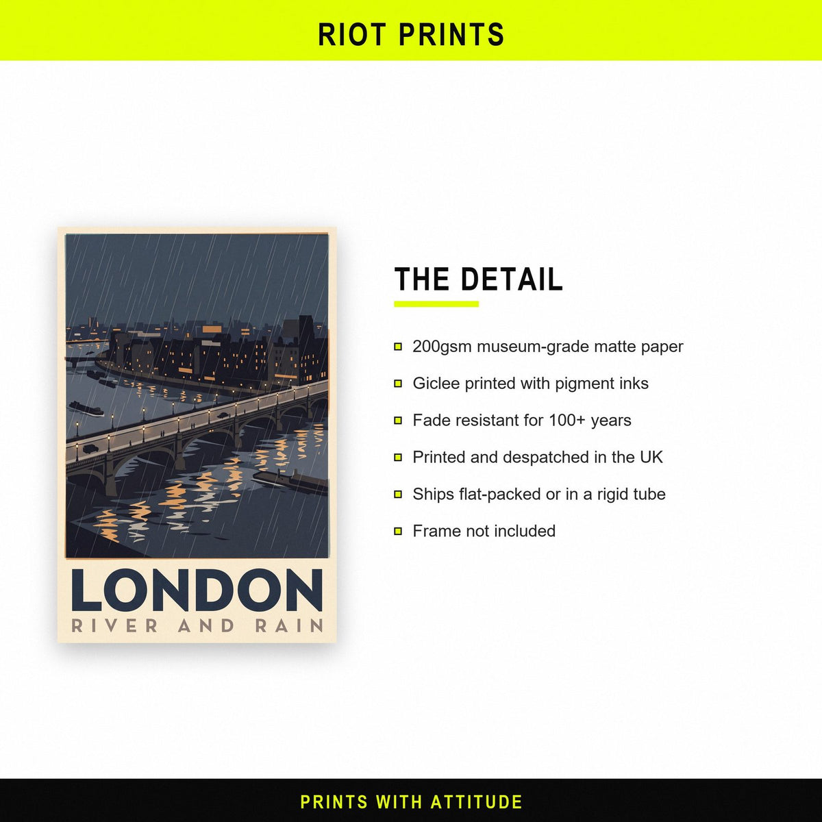 London River And Rain Travel Art Print