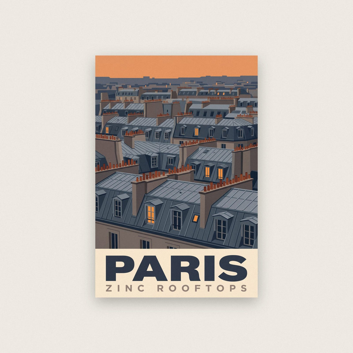 Paris Zinc Rooftops Travel Art Print