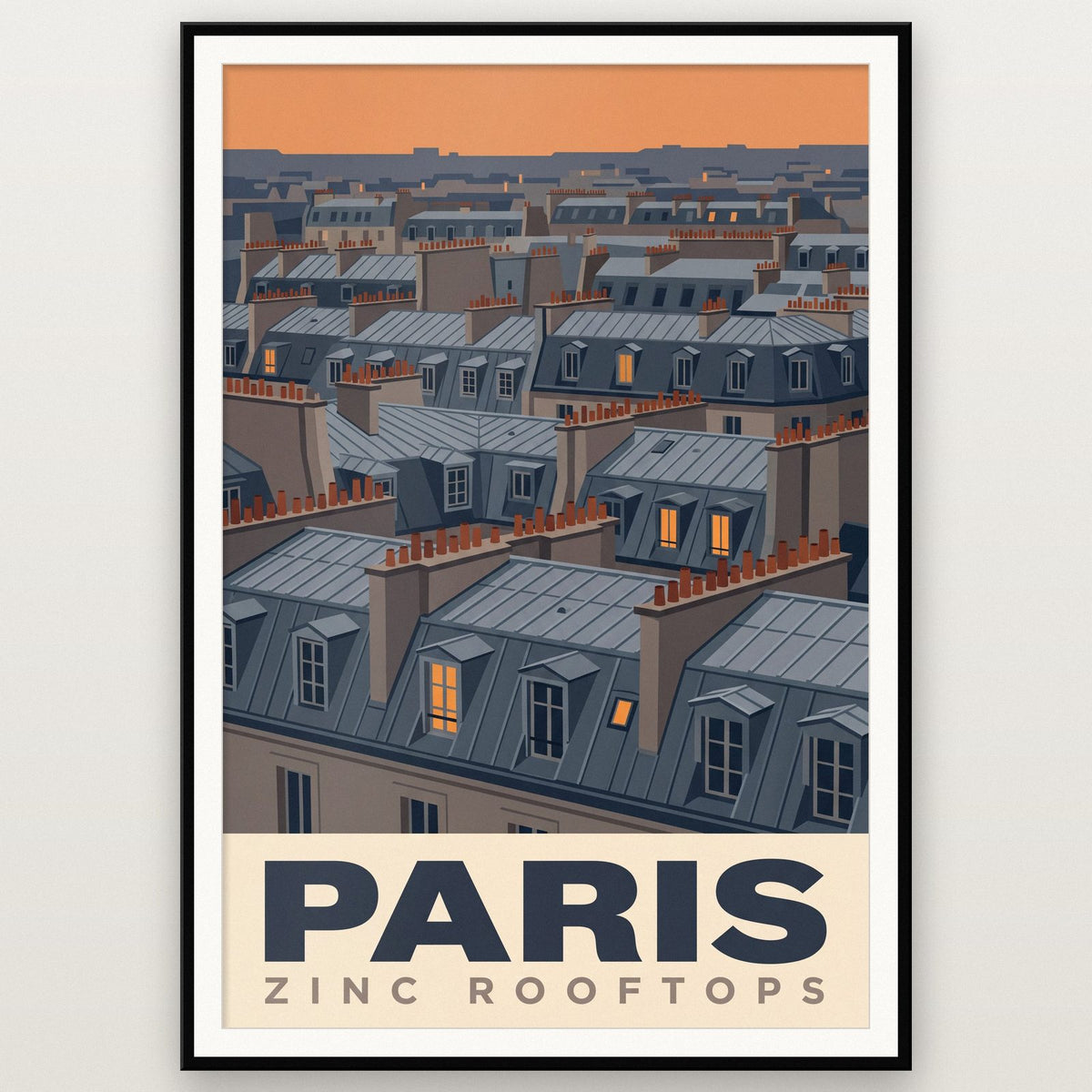Paris Zinc Rooftops Travel Art Print