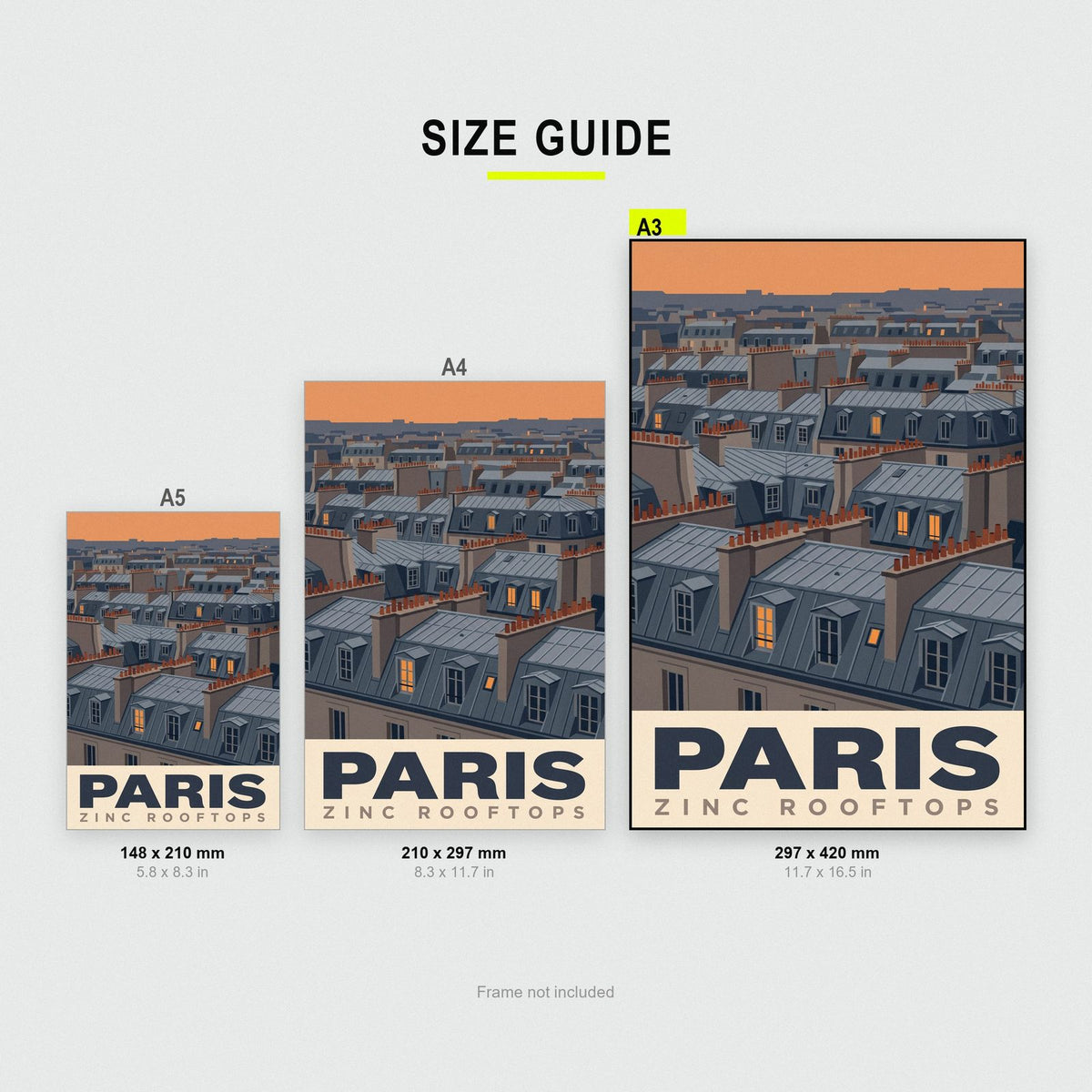 Paris Zinc Rooftops Travel Art Print