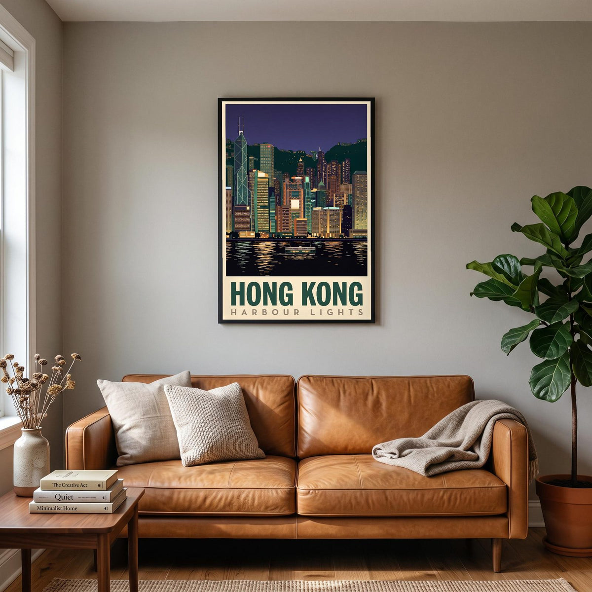 Hong Kong Harbour Lights Travel Art Print