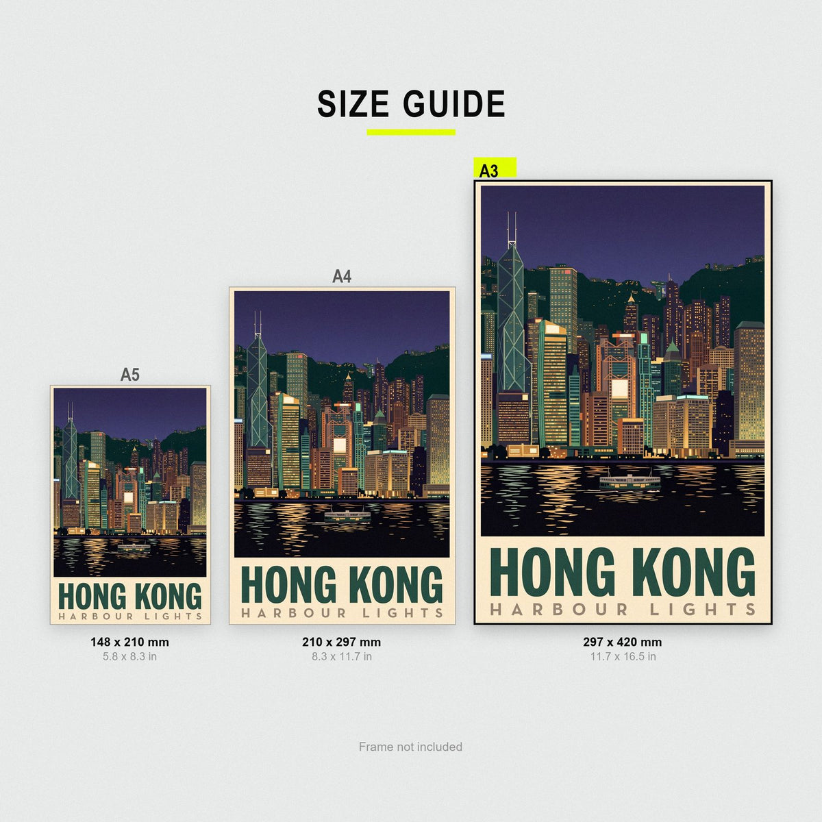 Hong Kong Harbour Lights Travel Art Print
