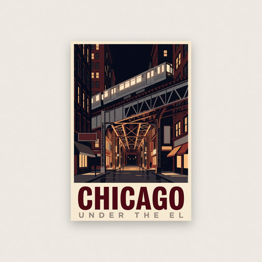 Chicago Under The El Travel Art Print
