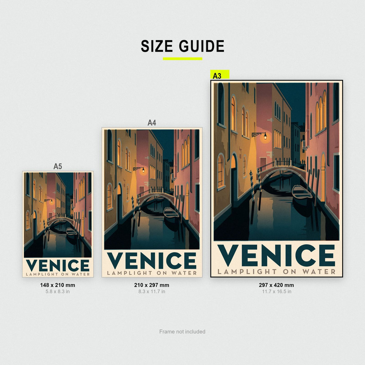 Venice Lamplight On Water Travel Art Print
