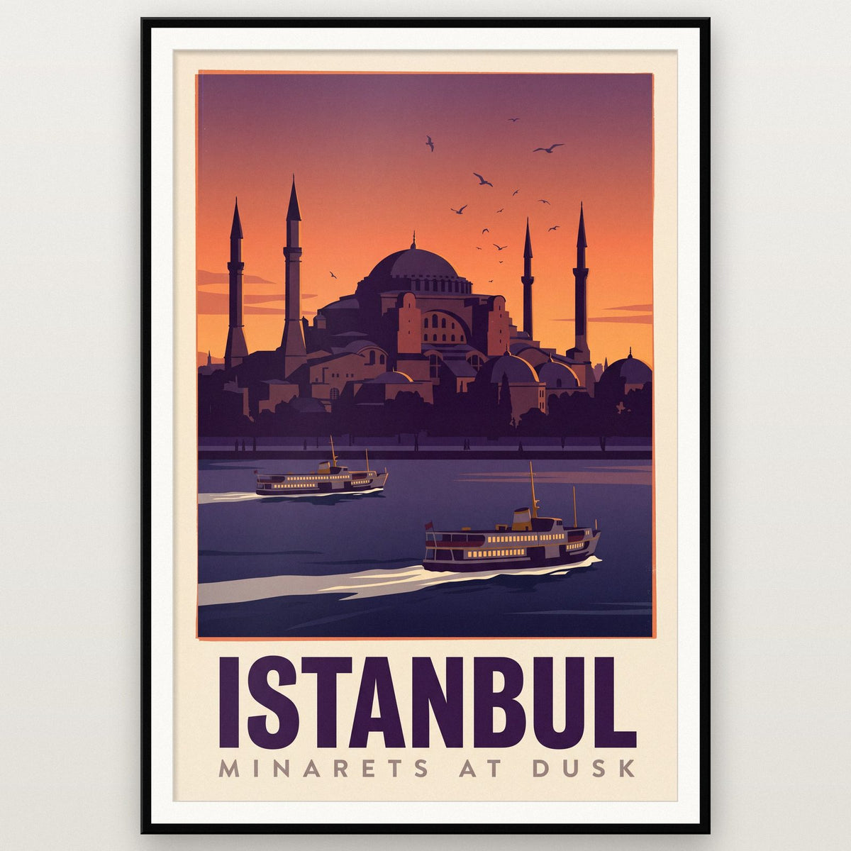 Istanbul Minarets At Dusk Travel Art Print