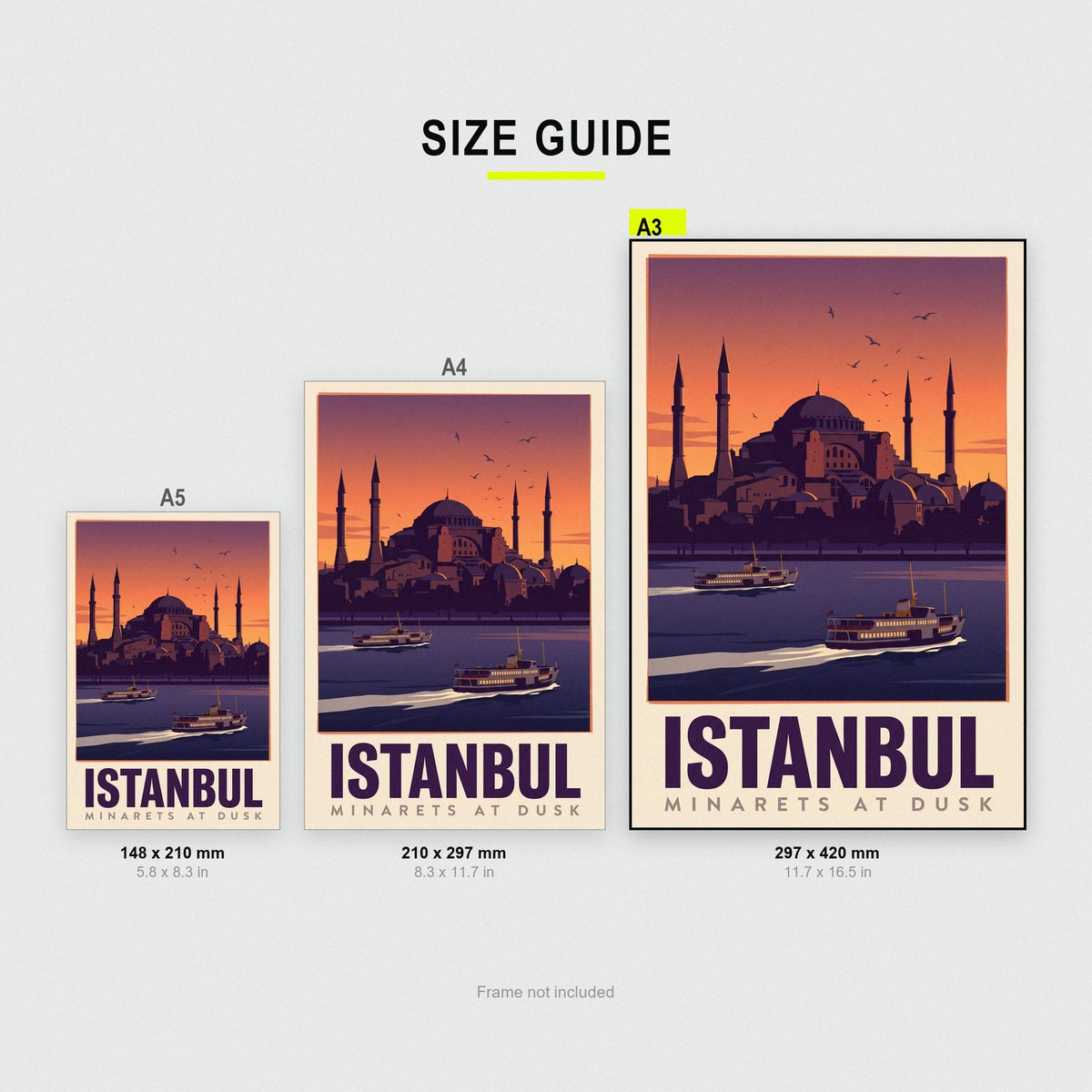 Istanbul Minarets At Dusk Travel Art Print
