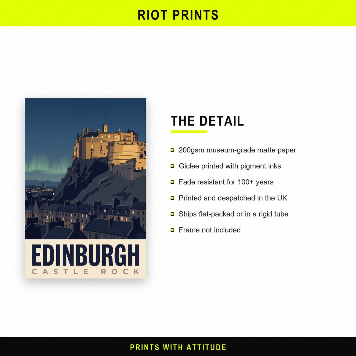 Edinburgh Castle Rock Travel Art Print