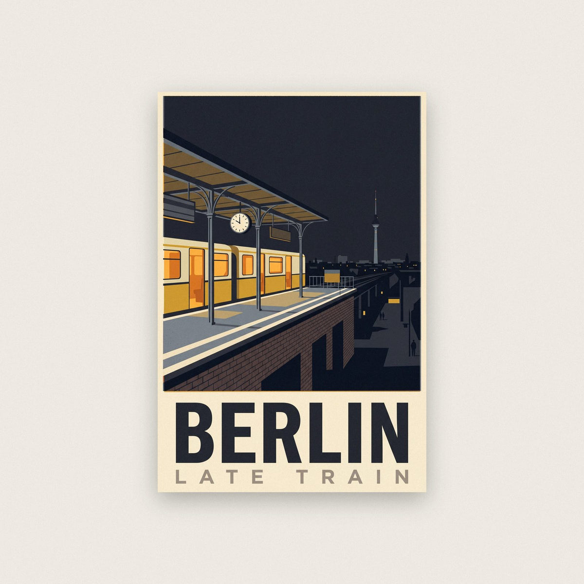 Berlin Late Train Travel Art Print