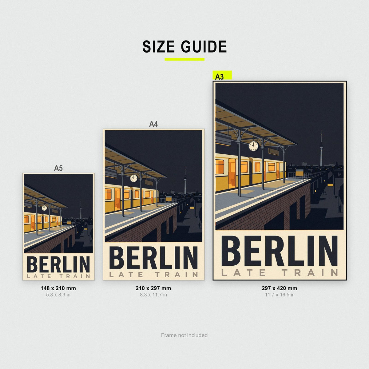 Berlin Late Train Travel Art Print