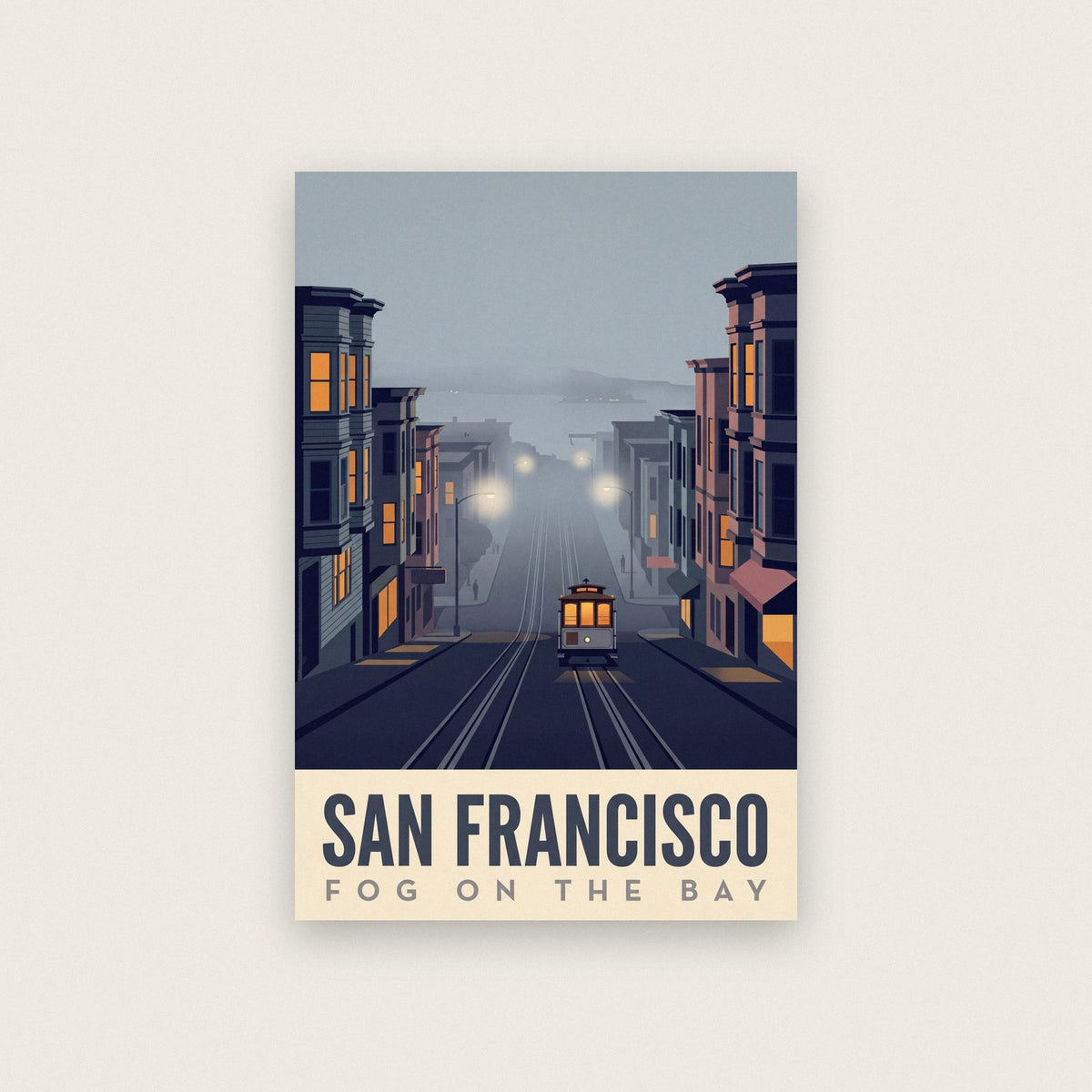 San Francisco Fog On The Bay Travel Art Print
