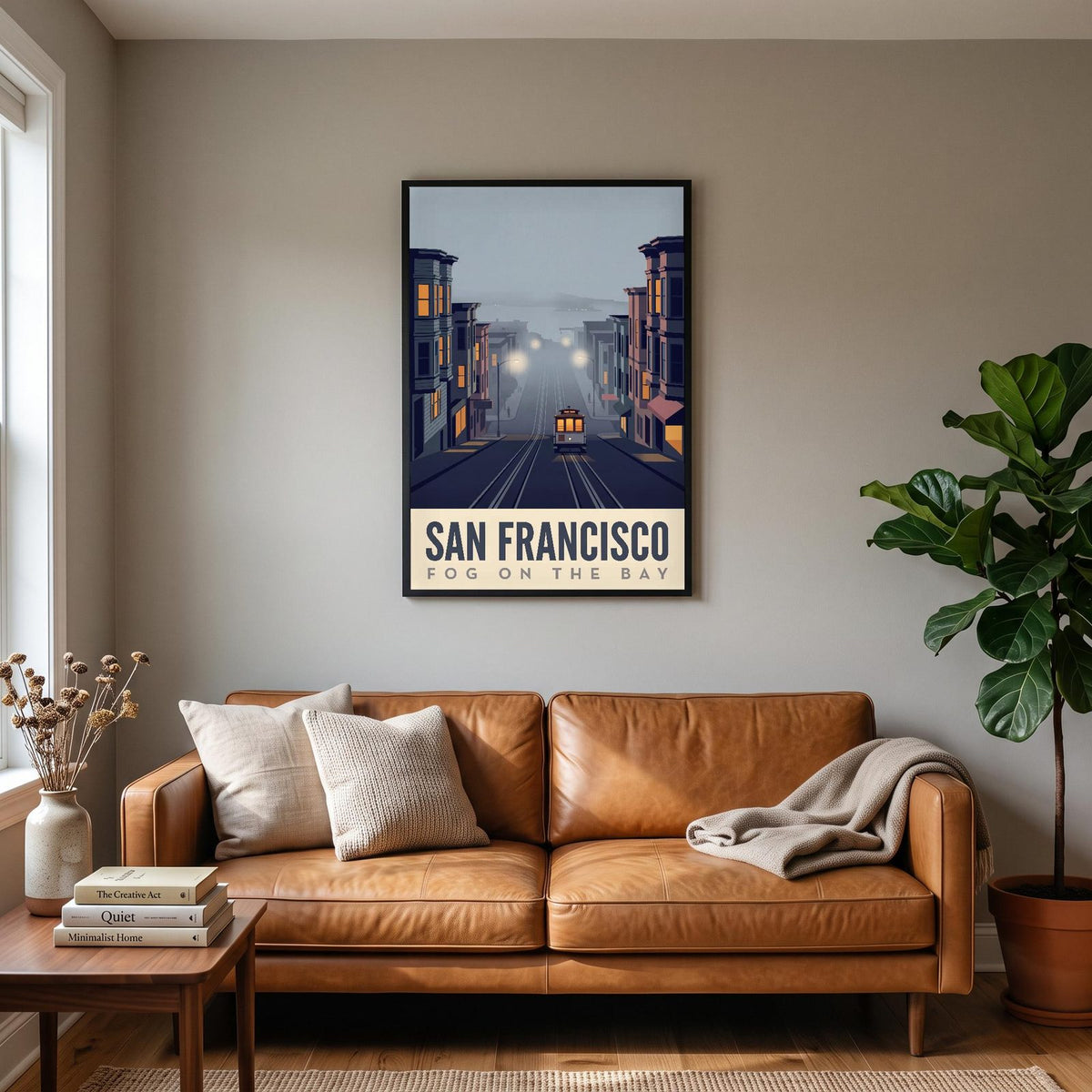 San Francisco Fog On The Bay Travel Art Print