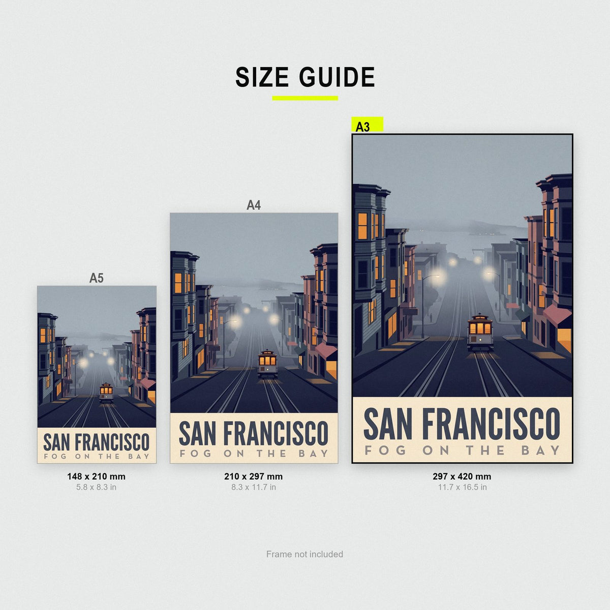 San Francisco Fog On The Bay Travel Art Print