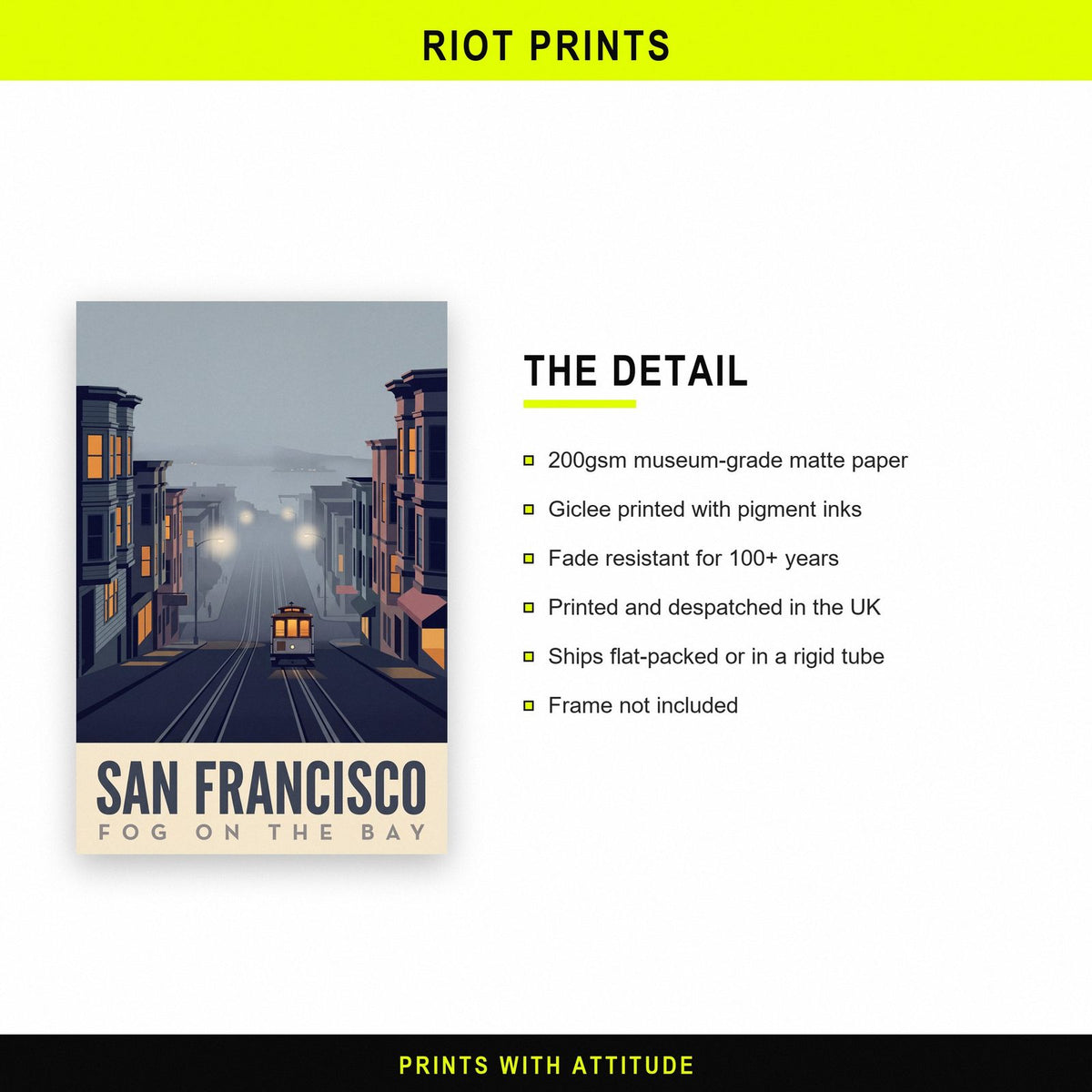 San Francisco Fog On The Bay Travel Art Print
