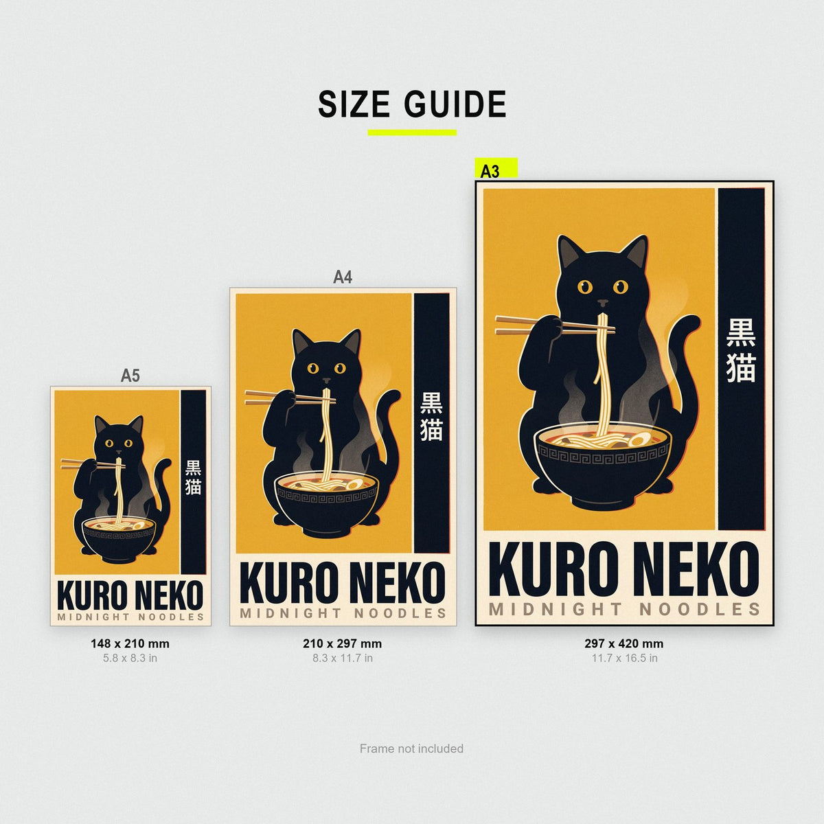 Kuro Neko Midnight Noodles Japanese Art Print