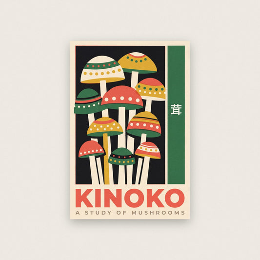 Kinoko Mushroom Study Japanese Art Print
