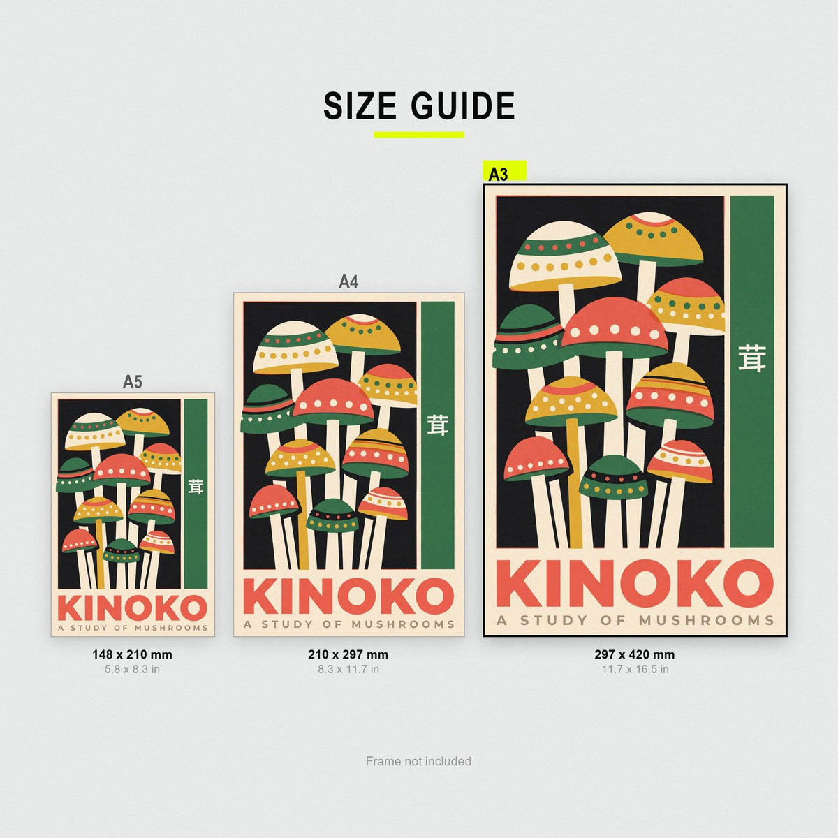 Kinoko Mushroom Study Japanese Art Print