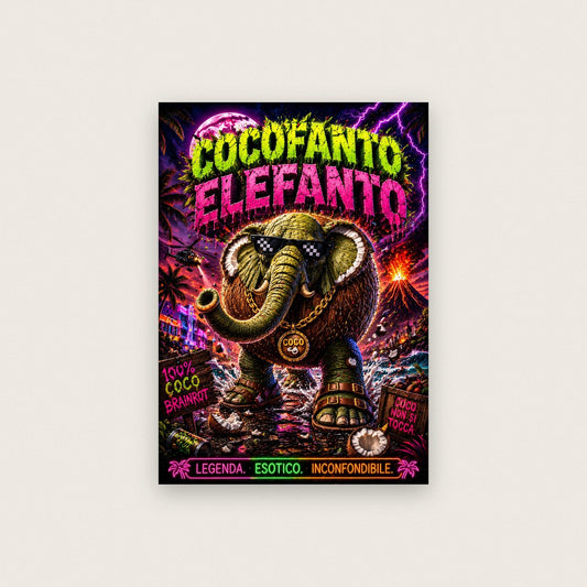 Cocofanto Elefanto Neon Poster