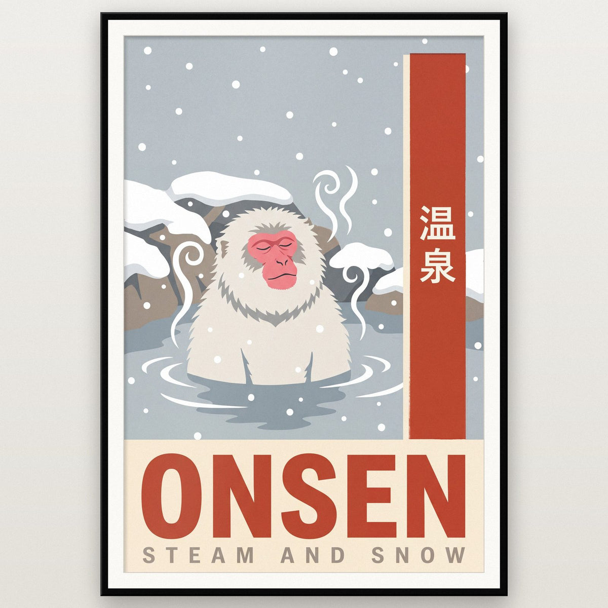 Onsen Steam And Snow Japanese Art Print