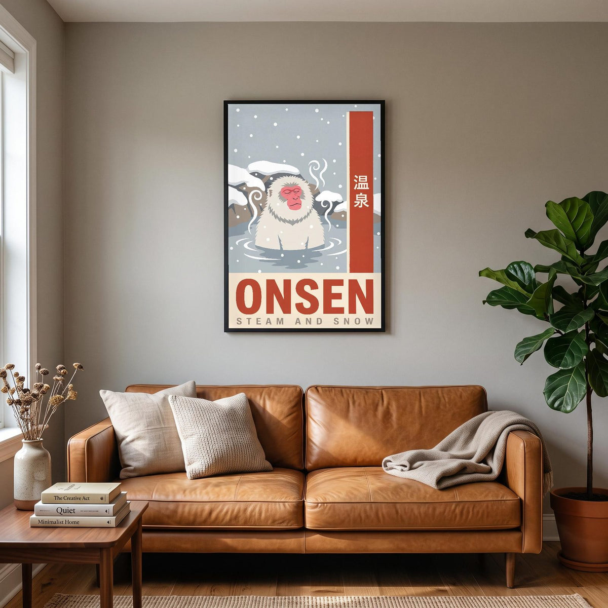 Onsen Steam And Snow Japanese Art Print